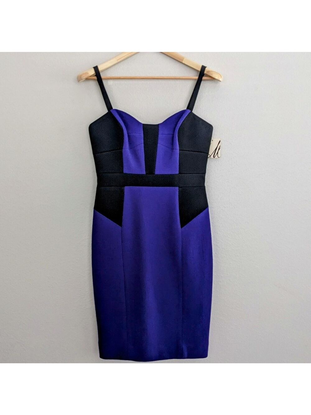 Milly New York Clarisse Blackberry Bustier Wool Mini Cocktail Dress Size 6 NWT
